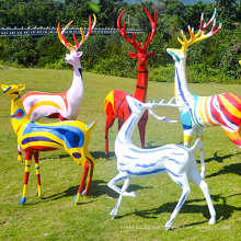 Home garden park decoration resin fiberglass reindeer sculpture